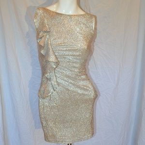 Hailey Logan Adrianna papell dress XS gold